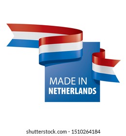 Netherlands flag, vector illustration on a white background