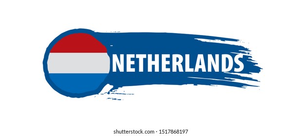 Netherlands flag, vector illustration on a white background