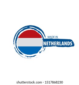 Netherlands flag, vector illustration on a white background