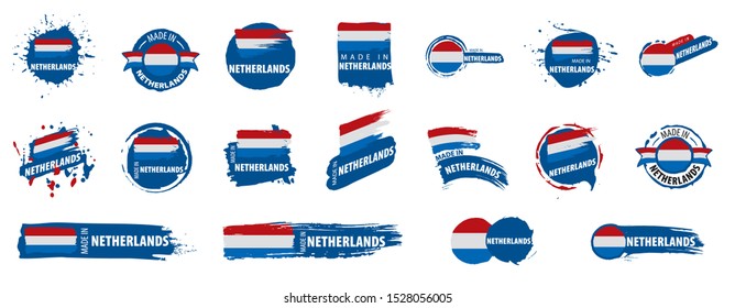 Netherlands flag, vector illustration on a white background