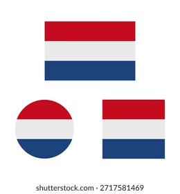 Bandera de los Países Bajos en Vector sobre fondo blanco