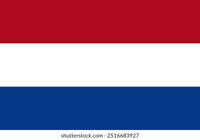 Vector de bandera de los Países Bajos. Bandera de los Países Bajos signo aislado. Bandera nacional de los Países Bajos icono de símbolo plano para la impresión de cualquier tamaño. EPS 10