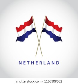 Netherlands Flag Vector Template Design Illustration