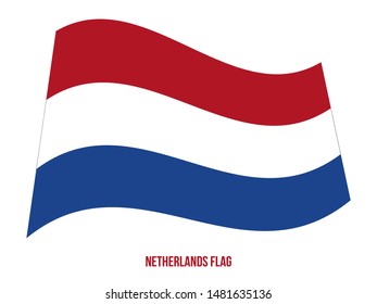 Netherlands Flag Waving Vector Illustration on White Background. Netherlands National Flag.