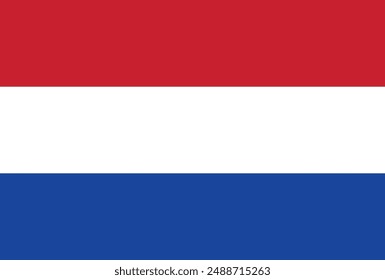 Netherlands flag.Accurate national flag of netherlands official colors vector illustration isolated and editable for national day celebration on 5th may or may 5, election social media and websites