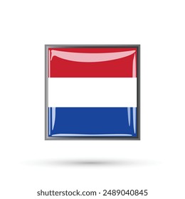 Netherlands flag.Netherlands square national flag official colors vector illustration isolated and editable for national day celebration on 5th may or may 5, election social media and websites