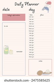 Netherlands food daily planner template. Convenient and effective planner for daily entries.