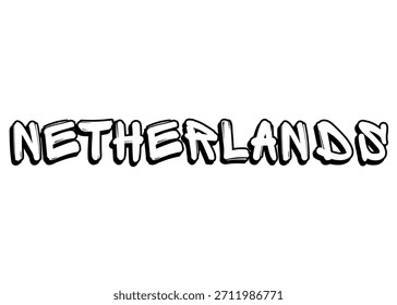 Netherlands graffiti word Vector fuente
Palabra de fuente del Vector en un fondo blanco