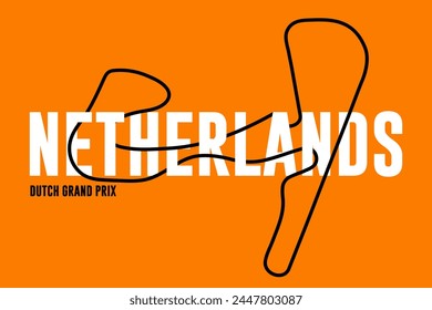 Netherlands grand prix race track. circuit for motorsport and autosport. Vector illustration.