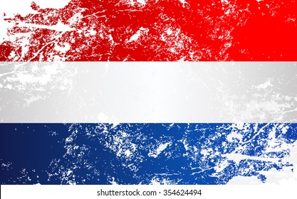 Netherlands Grunge Texture Flag. Grunge effect can be cleaned easily.