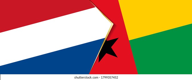 Netherlands and Guinea-Bissau flags, two vector flags symbol of relationship or confrontation.