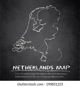 Netherlands Holland map blackboard chalkboard vector