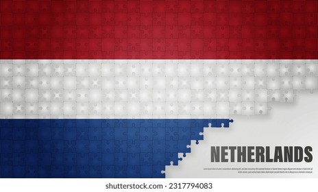 Netherlands jigsaw flag background. Element of impact for the use you want to make of it.