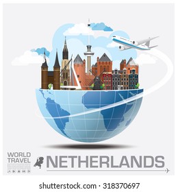 Netherlands Landmark Global Travel And Journey Infographic Vector Design Template