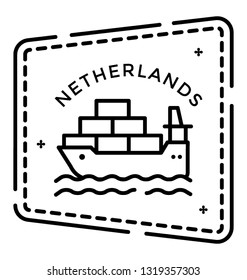 Netherlands line icon design 