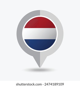 Netherlands Location Pin Icon Vector Illustration