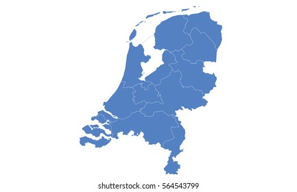 Netherlands map blue color