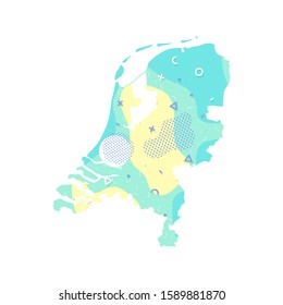 Netherlands map country European map illustration vector Europe isolated on white background