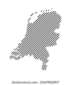 Netherlands - Map of the country formed by lines. Vector Illustration.