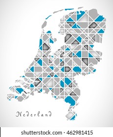 Netherlands Map crystal style artwork