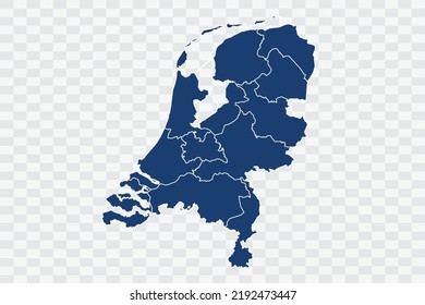 Netherlands Map dark blue Color on White Background quality files Color (043B72) png