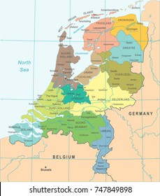 Netherlands Map - Detailed Vector Illustration