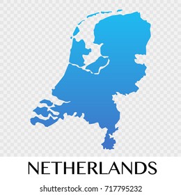 Netherlands map in Europe continent illustration design