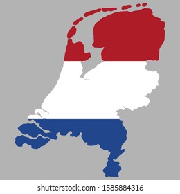 Netherlands Map flag Vector illustration Eps 10