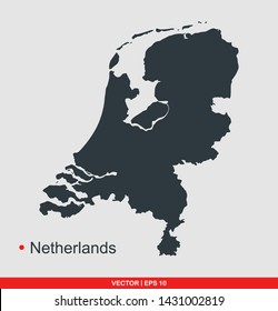 Netherlands map flat icon, vector illustration on gray background