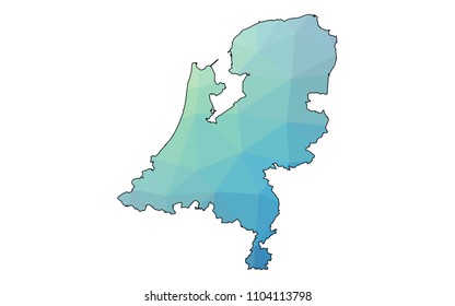 netherlands map in geometric polygonal style. netherlands map of isolated. Vector Illustration Eps10.