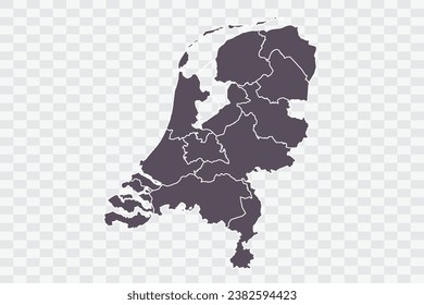 Netherlands Map Graphite Color on White Background quality files Png