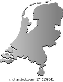 Netherlands map in gray on a white background. Vector illustration