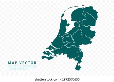 Netherlands map High Detailed on white background. Abstract design vector illustration eps 10