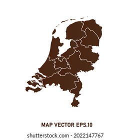 Netherlands map High Detailed on white background. Abstract design vector illustration eps 10