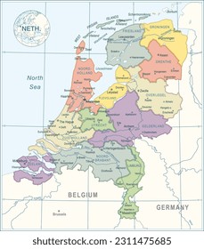 Netherlands Map - highly detailed vector illustration