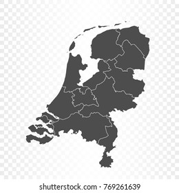 Netherlands map isolated on transparent background