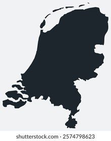 Netherlands map. Just a simple border map. Shape of the country. Flat blank Netherlands outline. Vector boundary illustration.