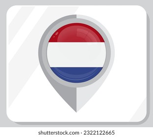 Netherlands Map Location Flag Icon