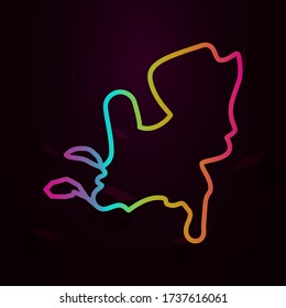 Icono del mapa de los Países Bajos Línea delgada simple, contorno vector de iconos de Holanda para ui y ux, sitio web o aplicación móvil