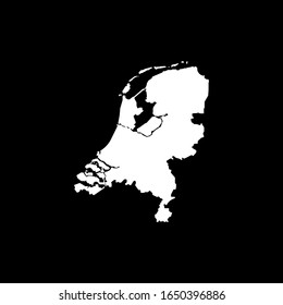 Netherlands map on a black background