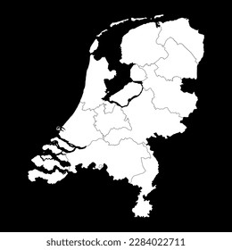 Netherlands map with provinces. Vector illustration.
