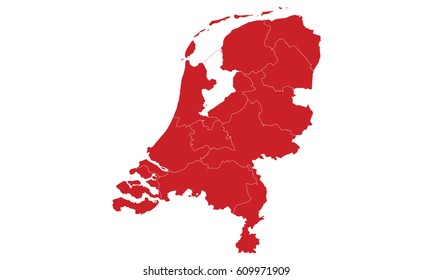 Netherlands map red color