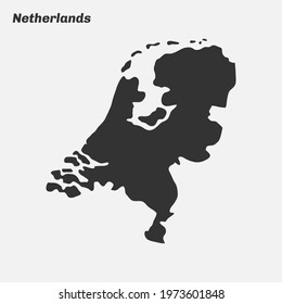 Netherlands map silhouette. Vector illustration.