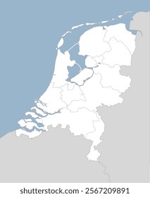 Netherlands map vector. Map of administrative divisions of Netherlands.