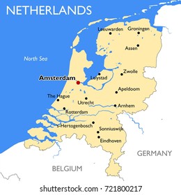 Netherlands map | Vector detailed color Netherlands map