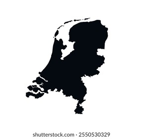 Netherlands Map vector icon. Map of Netherlands Black Silhouette.