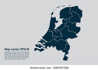 Netherlands map vector. isolated on light gray background