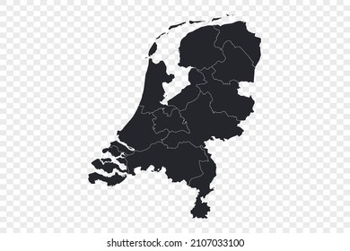 Netherlands map vector, isolated on transparent background