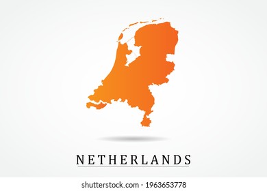 Netherlands Map - World Map International vector template with Orange gradient color isolated on white background - Vector illustration eps 10
