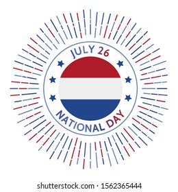 Netherlands National Day Badge. Declaration Of Independence From Spanish Empire In 1581 As The Dutch Republic. Celebrated On July 26.